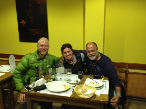 Sam from Boston, Whit from Colorado, and Victor from Spain. We walked together for a while, speaking all in Spanish, and then got dinner together and continued some nice conversation.