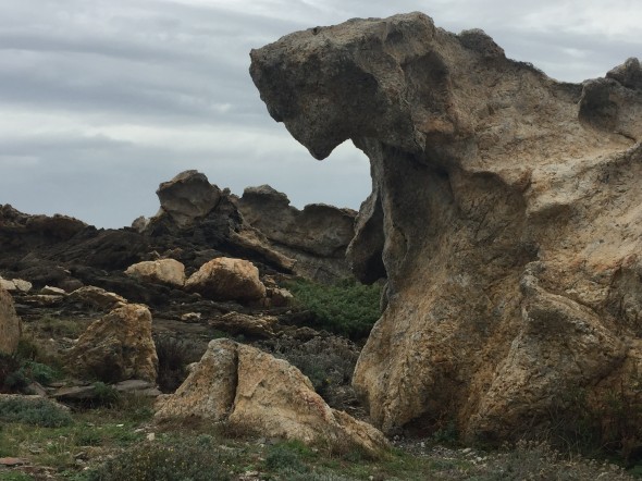 This rock formatio looked like a roughly-hewn animal figure to me