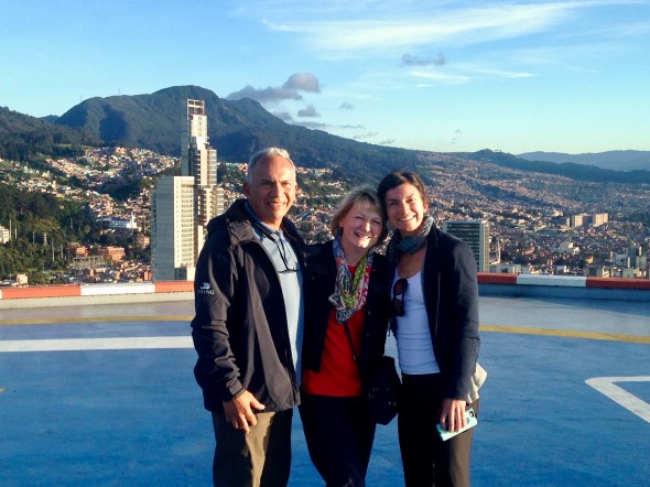 50 stories up, on the very top of the iconic Colpatria building in Bogotá