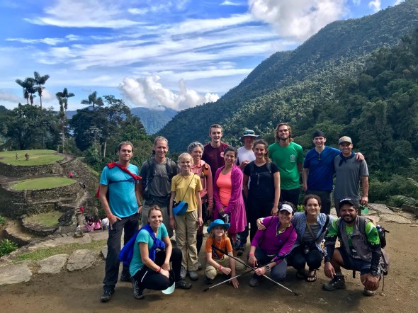 Our entire group & guides at the top of Ciudad Perdida.