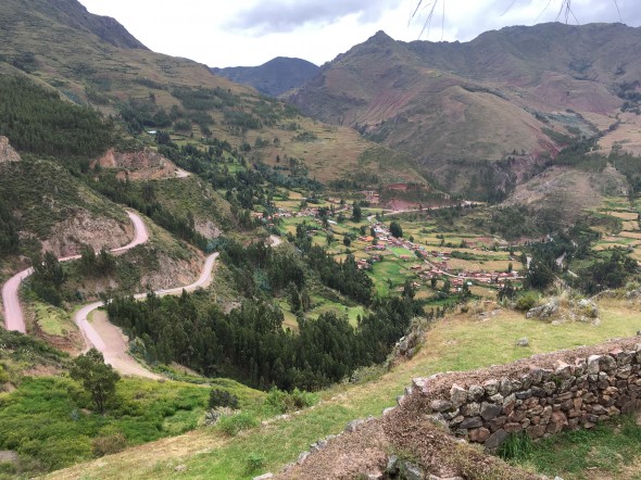 A view from one of the top terraces at the archaeological site of Pisaq. The Incan empire was built around agriculture, they were masters of using the land to its fullest extent, but in very intelligent ways that respected nature and utilized what "Pachamama" (loosely translated as Mother Earth) gave them.